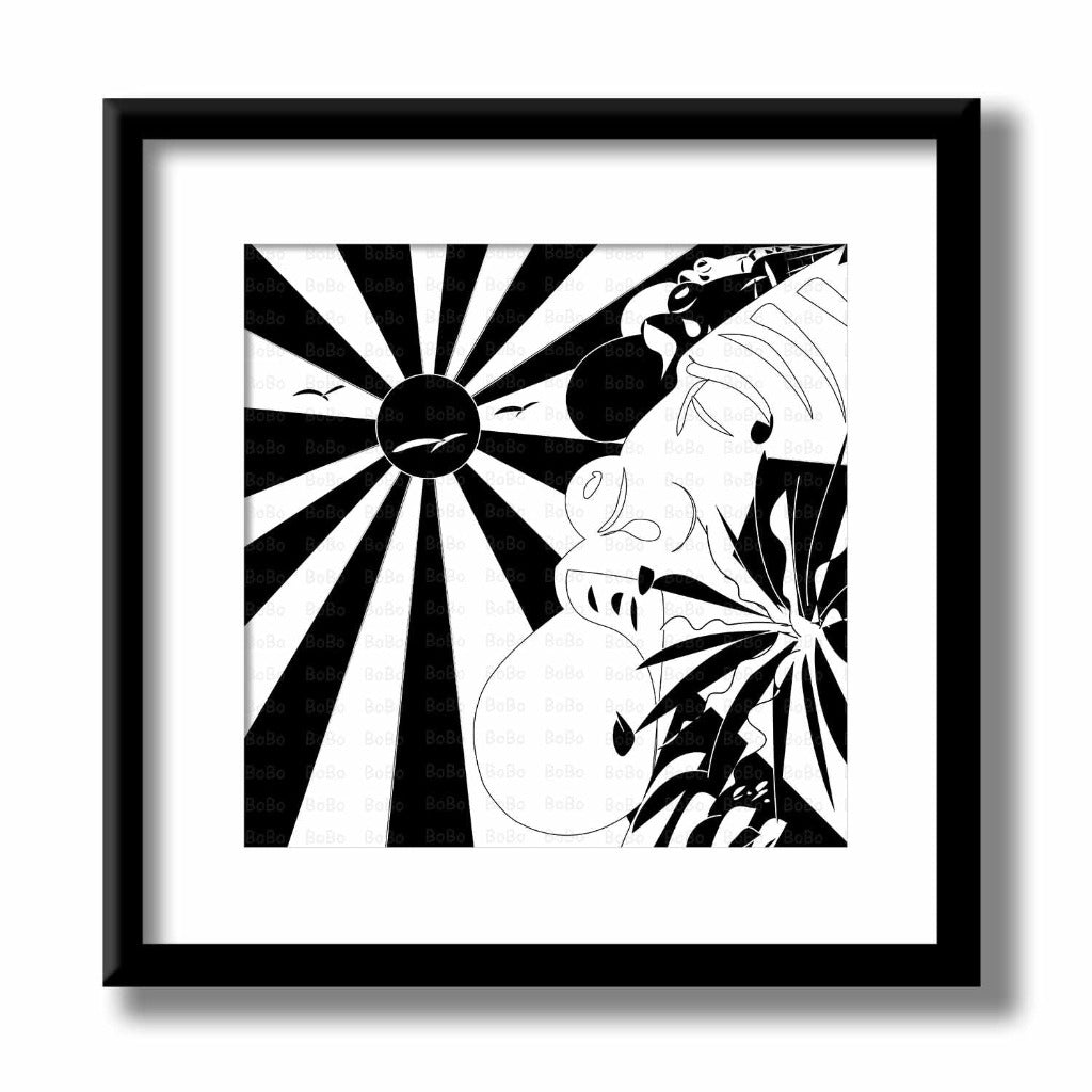 Beautiful 12 inch by 12 inch black and white print on premium matte bright white acid-free photo paper 230 gsm, using Canon Pixma 200 and finestra paper by artist Mack Bo Ross aka Bobo aka Addictivescribbles from Madison, Wisconsin.