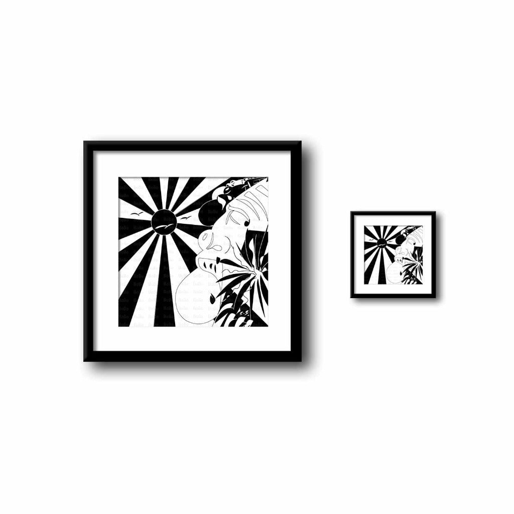 Beautiful 12 inch by 12 inch black and white print on premium matte bright white acid-free photo paper 230 gsm, using Canon Pixma 200 and finestra paper by artist Mack Bo Ross aka Bobo aka Addictivescribbles from Madison, Wisconsin.