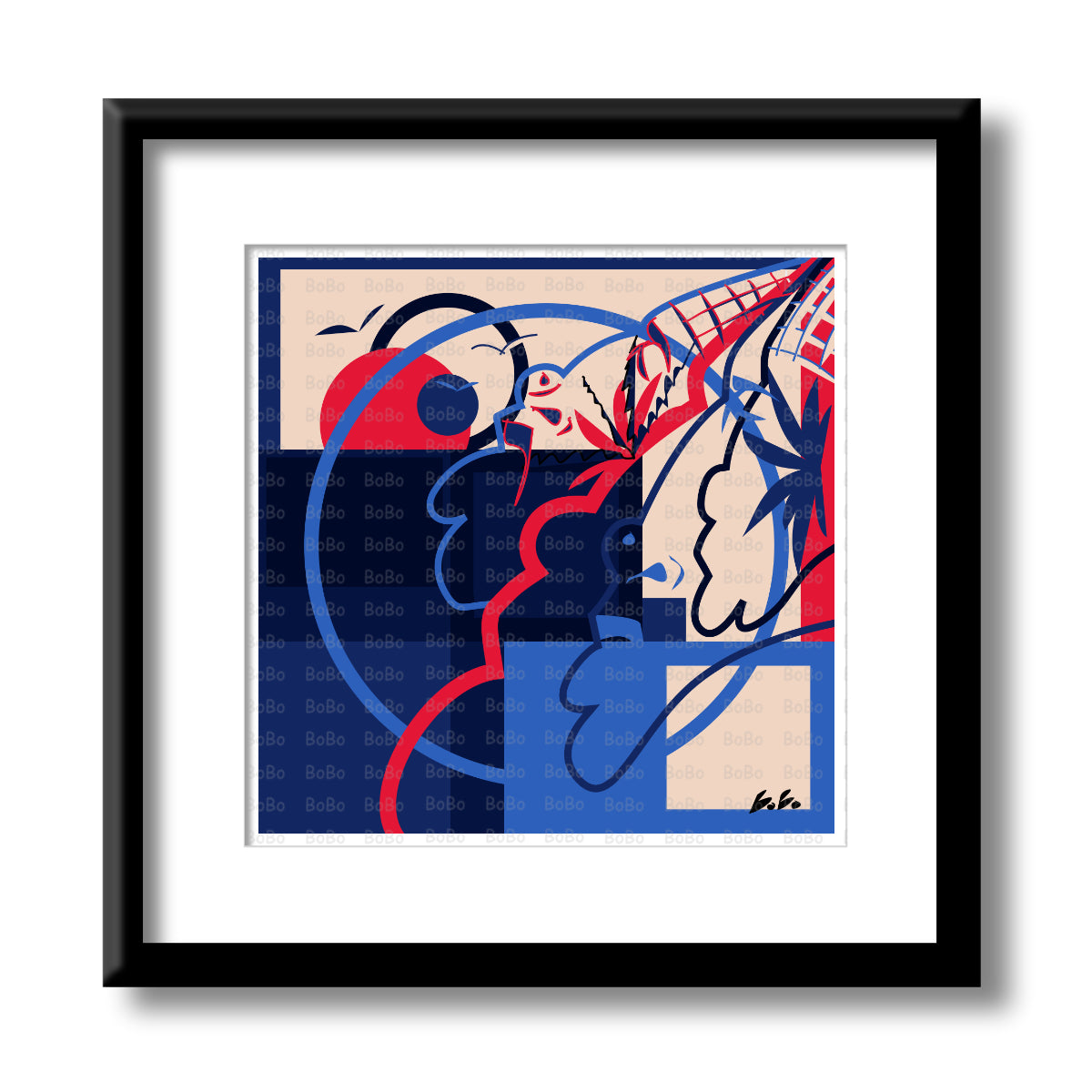 Limited edition African art print featuring vibrant tribal patterns and bold colors by Mack Bo Ross