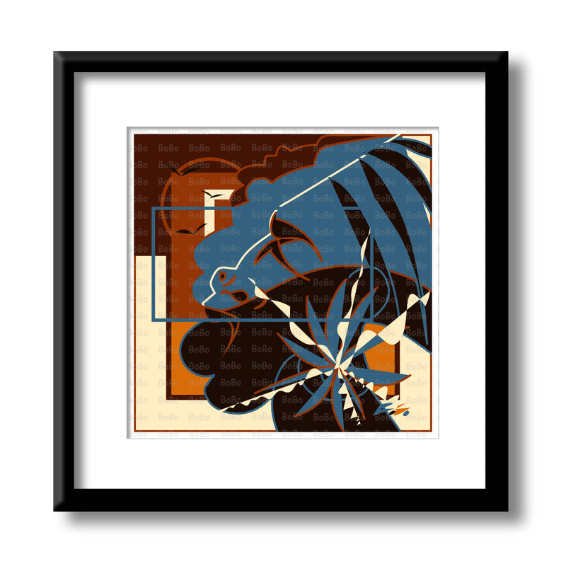 Limited edition African art print featuring vibrant tribal patterns and bold colors by Mack Bo Ross