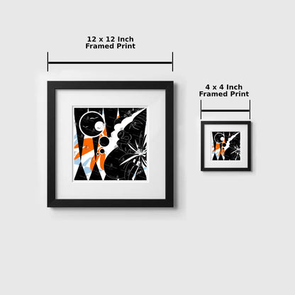 Two framed prints with dimensions labeled on a white background