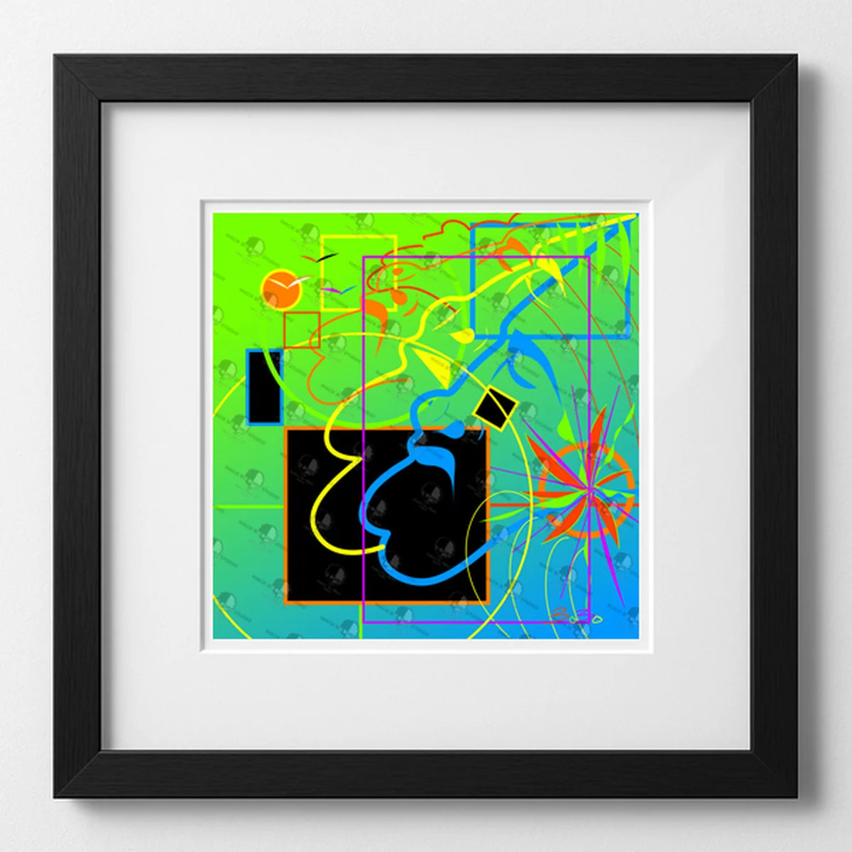 Vibrant art print titled “Fallen Tears” featuring bold colors and Afrocentric design by Mack Bo Ross, celebrating Black creativity and ambition.