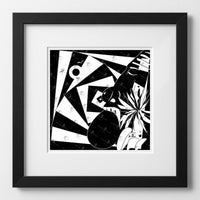 Vibrant art print titled “Hypnotized” featuring bold colors and Afrocentric design by Mack Bo Ross, celebrating Black creativity and ambition.