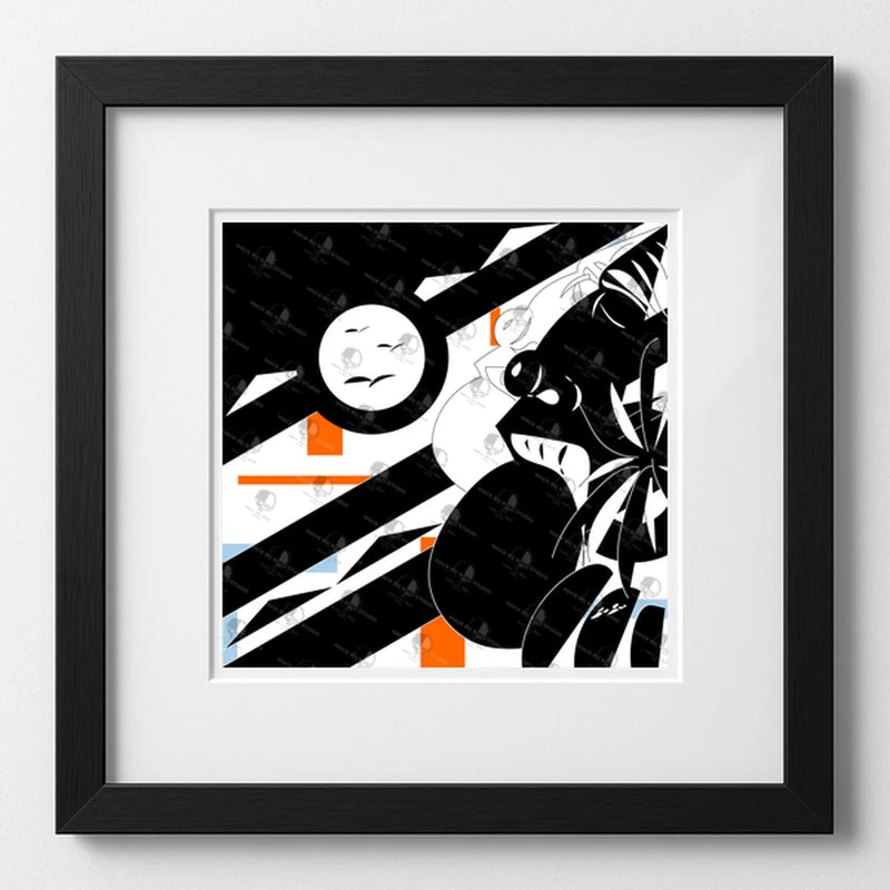 Vibrant art print titled “Landslide” featuring bold colors and Afrocentric design by Mack Bo Ross, celebrating Black creativity and ambition.