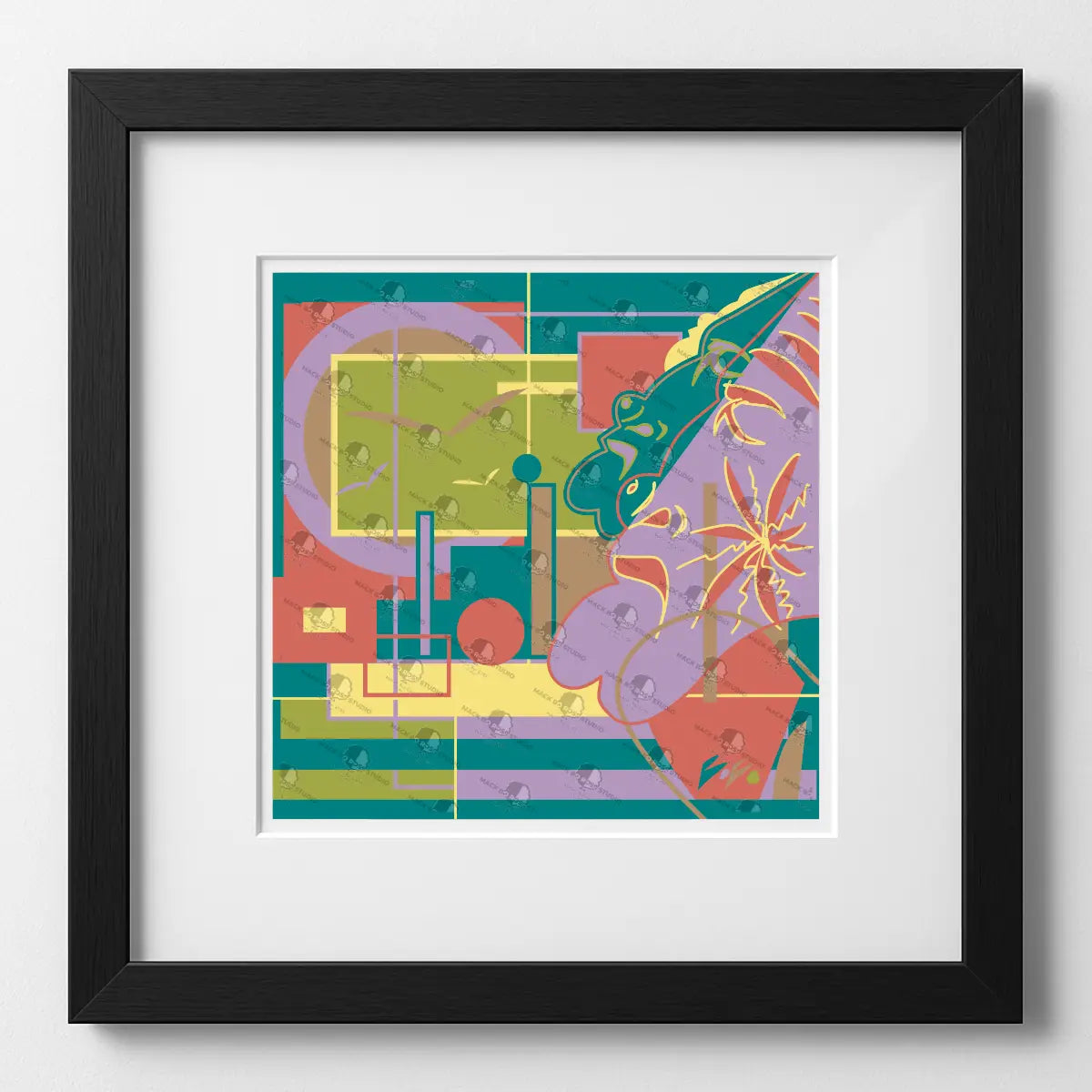 Vibrant art print titled “Next Step” featuring bold colors and Afrocentric design by Mack Bo Ross, celebrating Black creativity and ambition.
