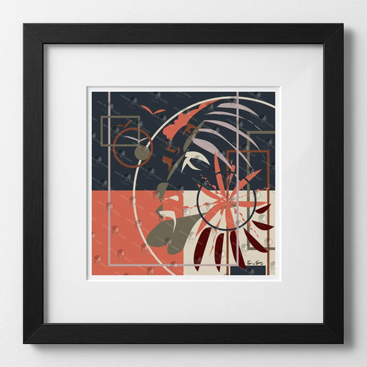 Vibrant art print titled “Night Owls” featuring bold colors and Afrocentric design by Mack Bo Ross, celebrating Black creativity and ambition.