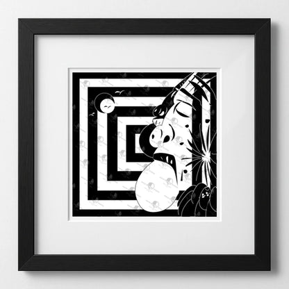 Vibrant art print titled “No End” featuring bold colors and Afrocentric design by Mack Bo Ross, celebrating Black creativity and ambition.