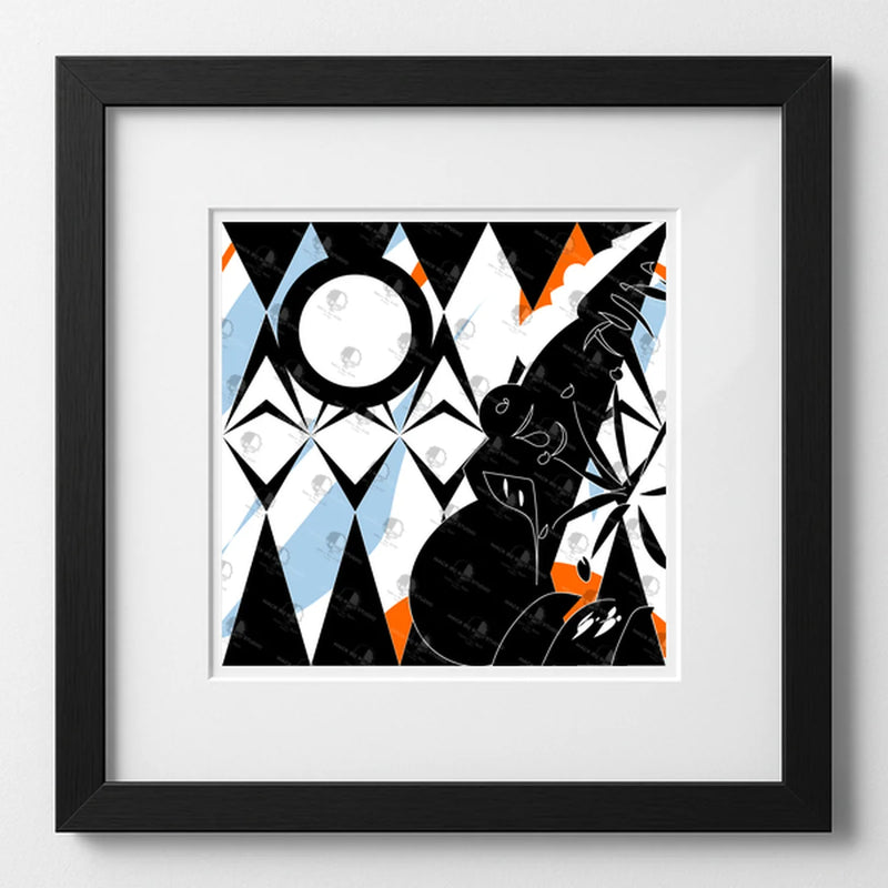 Vibrant art print titled “The Missing Pieces” featuring bold colors and Afrocentric design by Mack Bo Ross, celebrating Black creativity and ambition.
